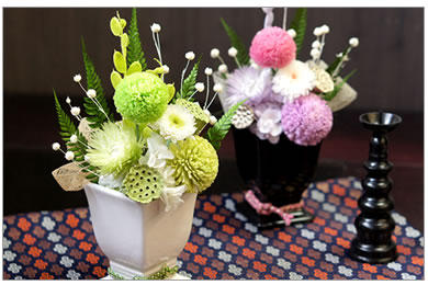 和風 プリザーブドフラワー 仏花 安穏華(あんのんか)