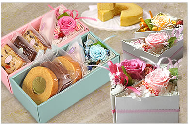 プリザーブドフラワー セット☆プリティー*フルール*スイーツBOX WB1