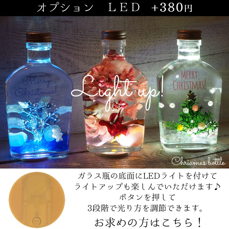 ハーバリウム クリスマスボトル
