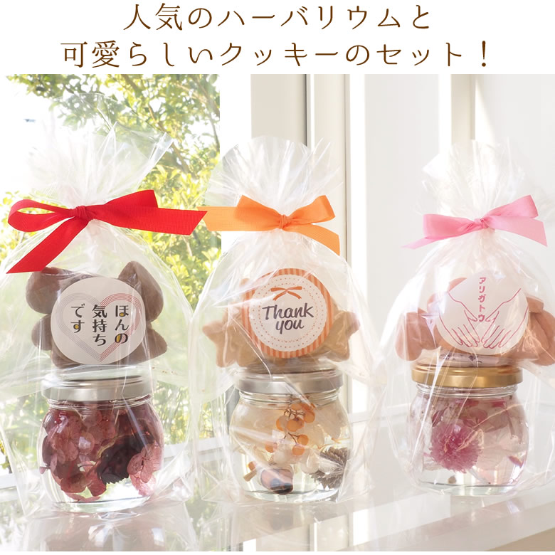人気のハーバリウムと可愛らしいクッキーのセット!