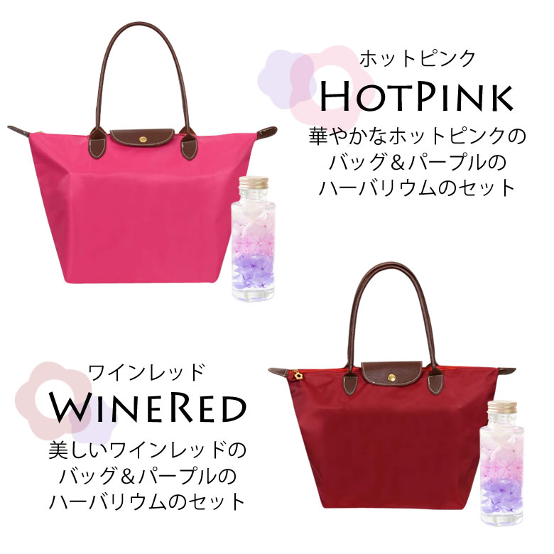 好みに合わせて選べる6種類 ホットピンク、ワインレッド