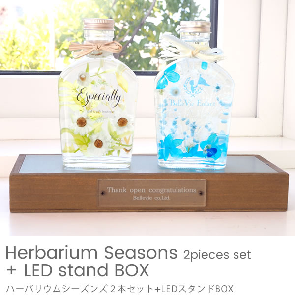 ハーバリウムシーズンズ＆オリジナルボトル + LEDスタンドBOX