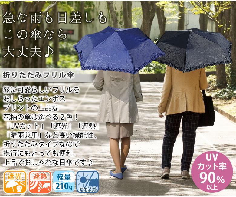 晴雨兼用フリル傘