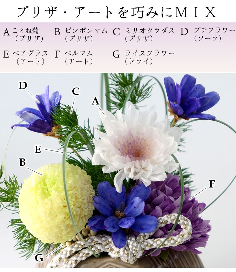 プリザ・アートを巧みにMIX