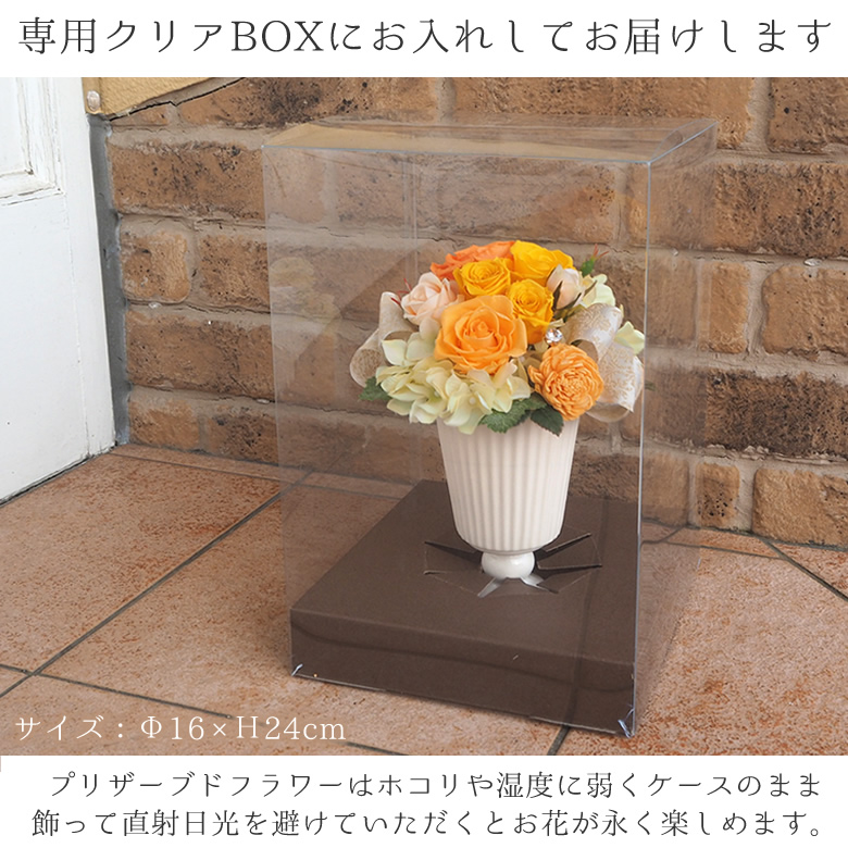 専用クリアBOXに入れてお届けします
