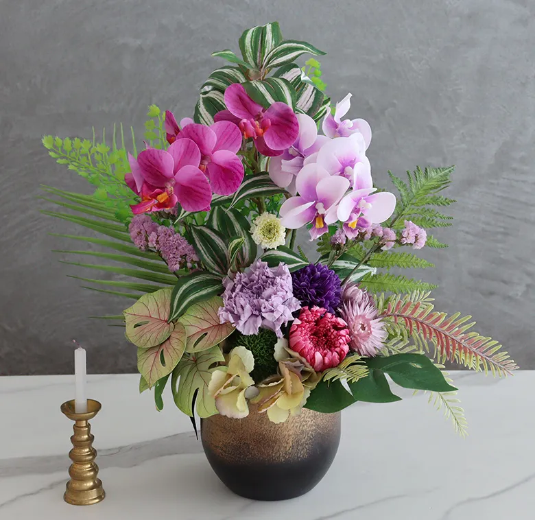 和風プリザーブドフラワー仏花 紫檀(したん)