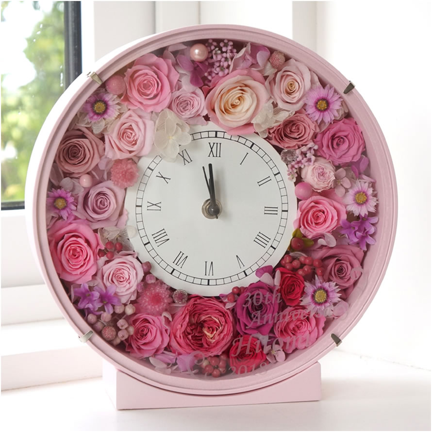 新色のプリザーブドフラワー花時計でサプライズ ベルビーフルールのブログ あなたの想いと幸せの瞬間をお届けします