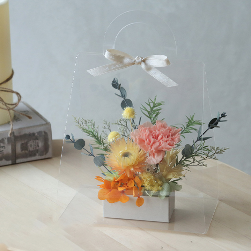 プリザーブドフラワー　クリアバッグ フルールトートバッグプティ