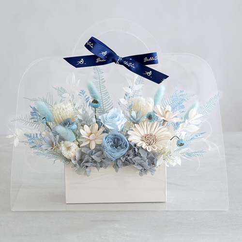 プリザーブドフラワークリアバッグブーケ