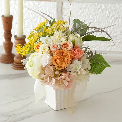 【プリザーブドフラワー】デザイナーズNO.129 オレンジポット