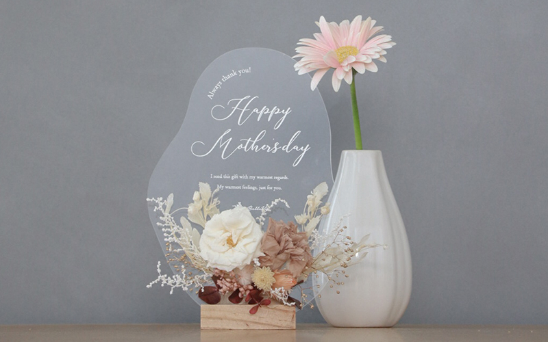 プリザーブドフラワーメッセージアクリルボード