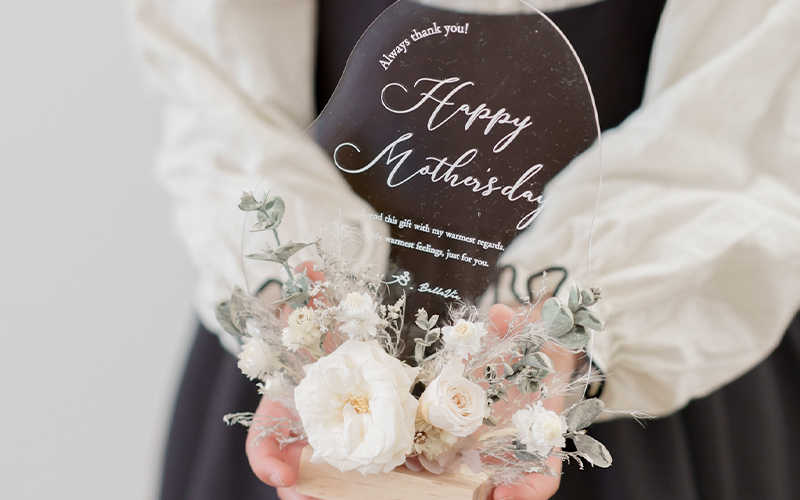 プリザーブドフラワーメッセージアクリルボード