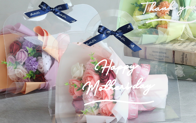 ソープフラワー クリアバッグブーケ