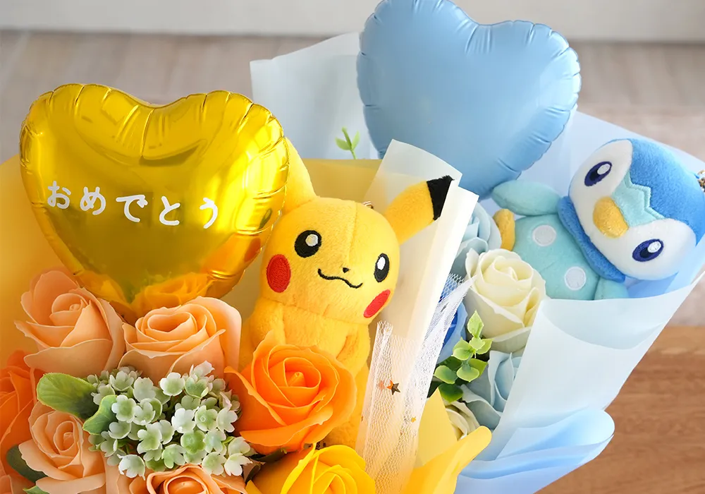 花束から顔を出す ポケモンたち