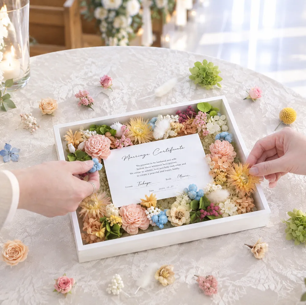 結婚証明書 ゲスト参加型 フラワーフレーム Marriage Flower　50〜70名対応