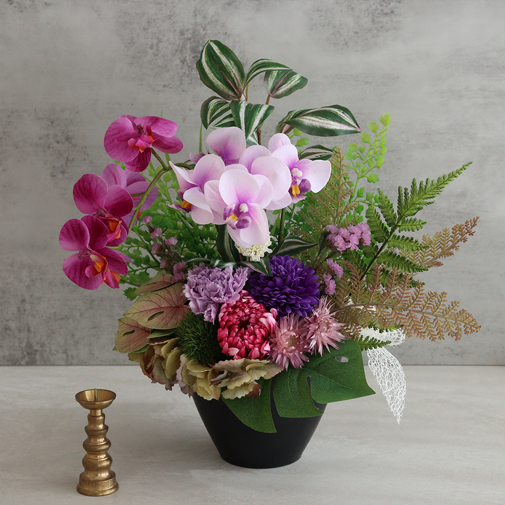 プリザーブドフラワー 仏花 お供え花 紫檀（したん）