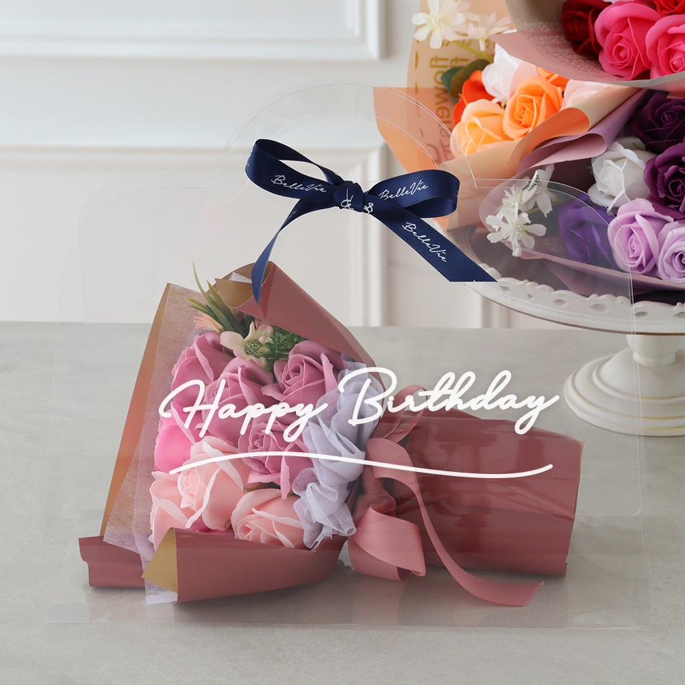 ソープフラワー クリアバッグブーケキュートシャボンブーケ